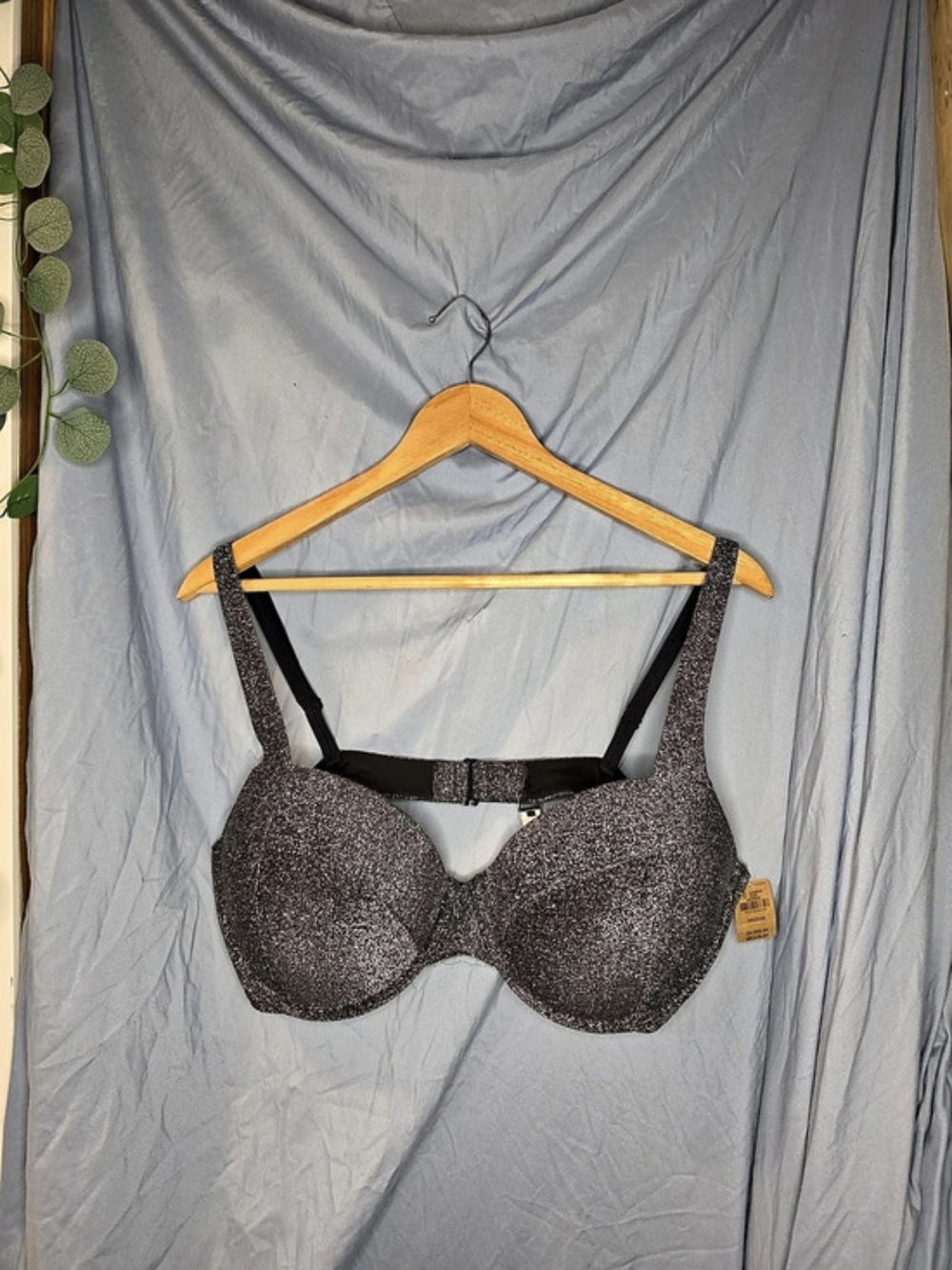 *BRAND NEW* Victoria's Secret Glitter Bikini Top in Black Size XXL/XXG NWT